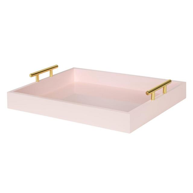 Kate and Laurel Lipton Rectangular Tray in Pink