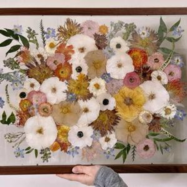 Custom Pressed Flower Frame for Wedding Flowers