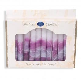 12 Shabbat Candles – White and Purple