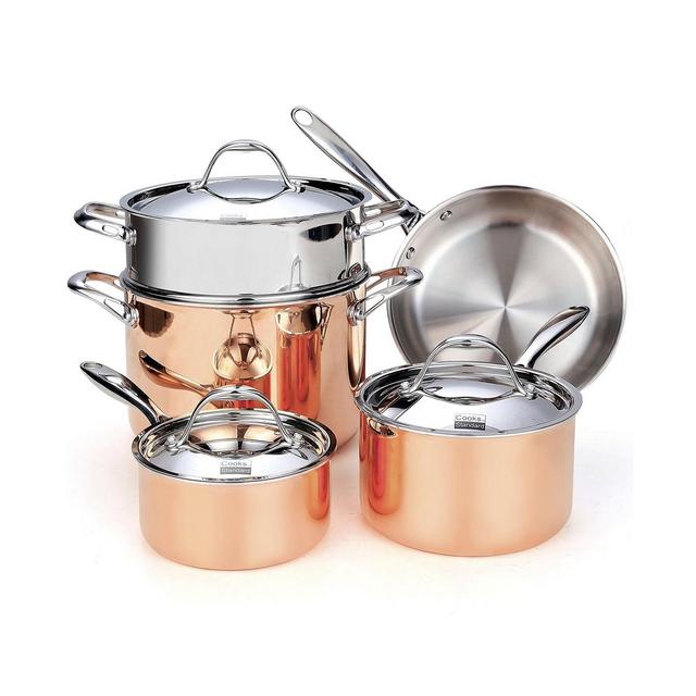 Cooks Standard Stainless Steel 8-Piece Multi-Ply Clad Cookware Set, Copper