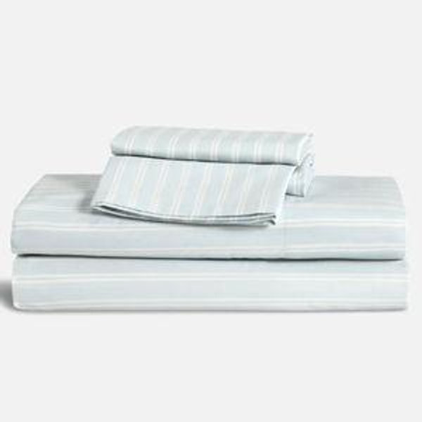 Classic Percale Core Sheet Set: Tandem Stripe in Sky