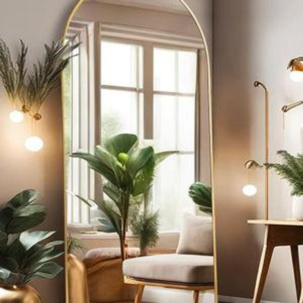 ITSRG Floor Mirror, Full Length Mirror with Stand, Arched Wall Mirror, 27"x71"Mirror Full Length, Gold Floor Mirror Freestanding, Wall Mounted Mirror for Bedroom Living Room, Gold