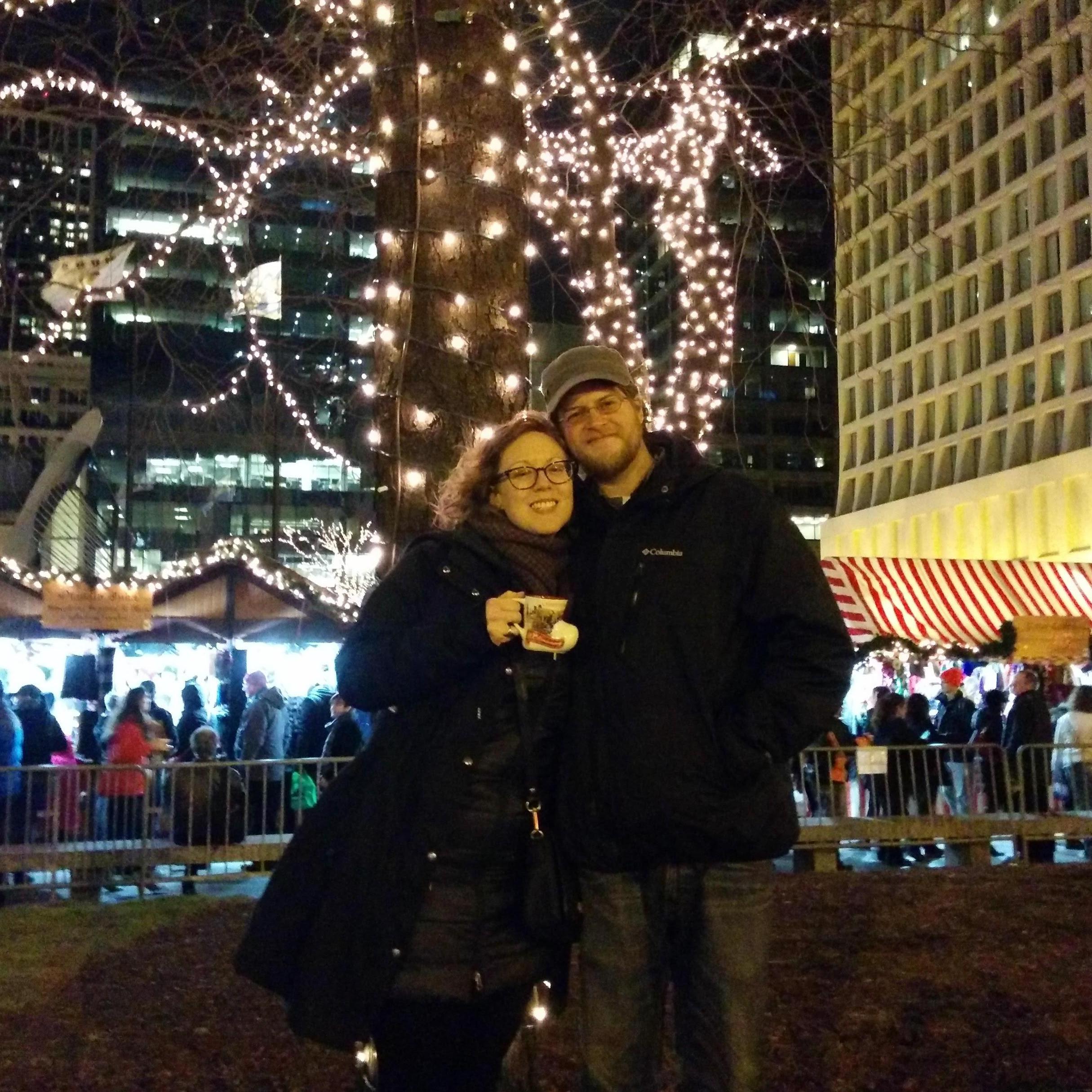 Besides Glühwein, nothing keeps you warmer at Christkindlmarkt than snuggling next to your sweetheart.