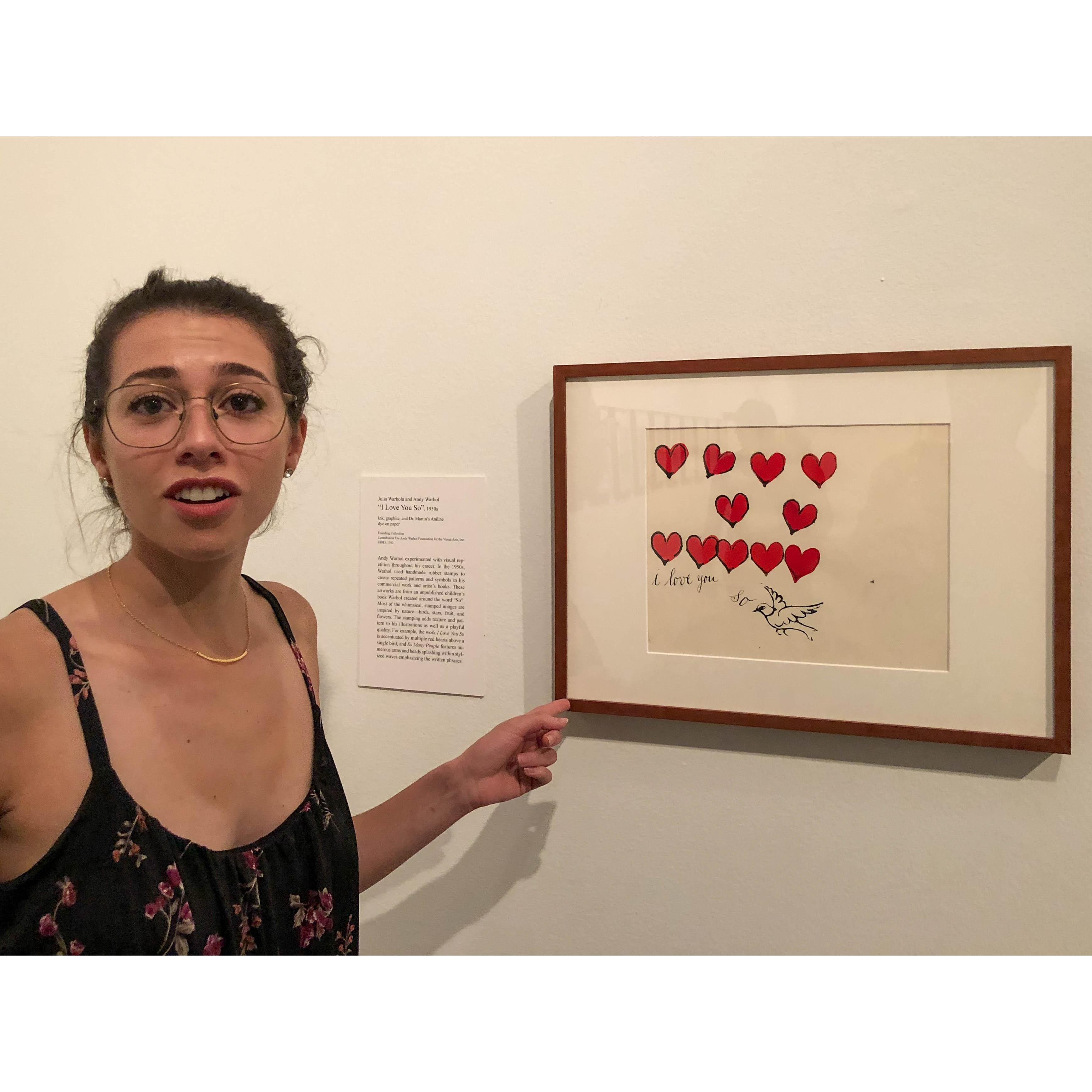 The world was giving us lots of signs, from the Warhol's 'I love you so'...