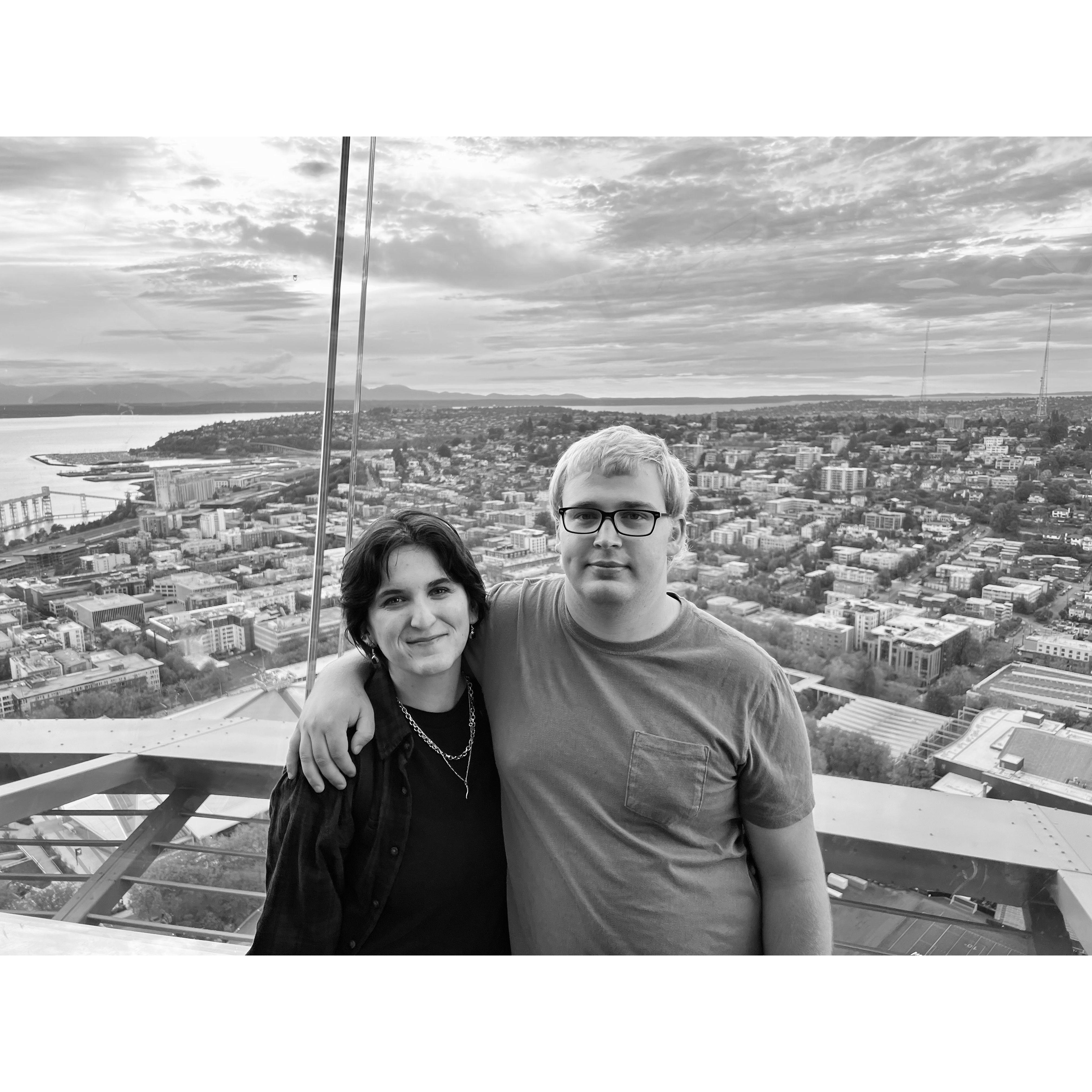 The two of us at the top of the Space Needle in Seattle, also in 2022.