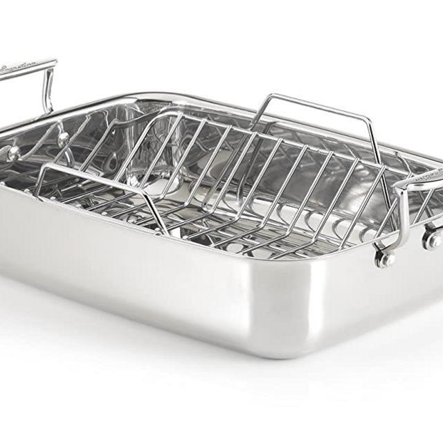 Lagostina Rectangular Roaster, 16", Silver