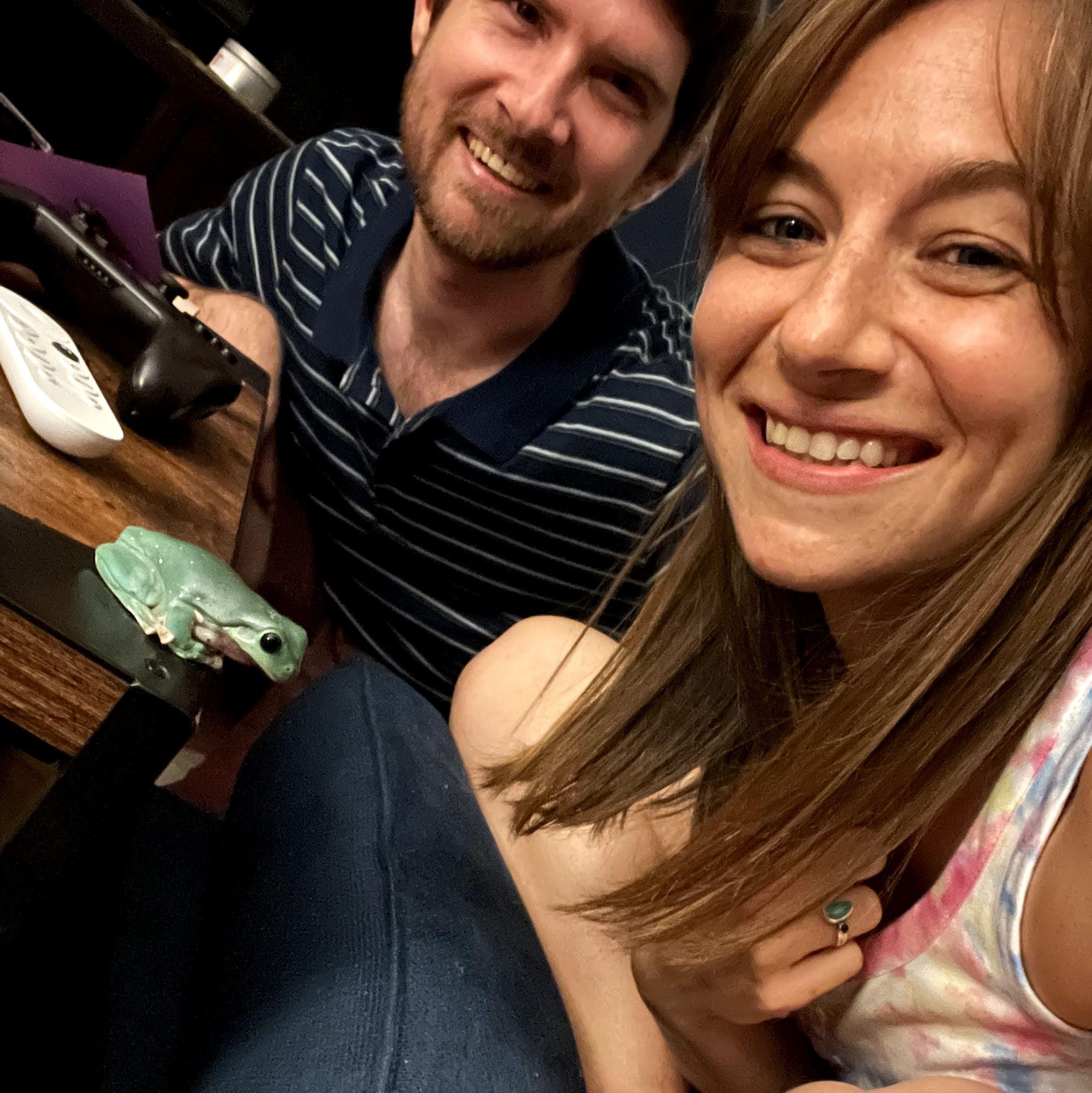 Us with our pet frog Groot