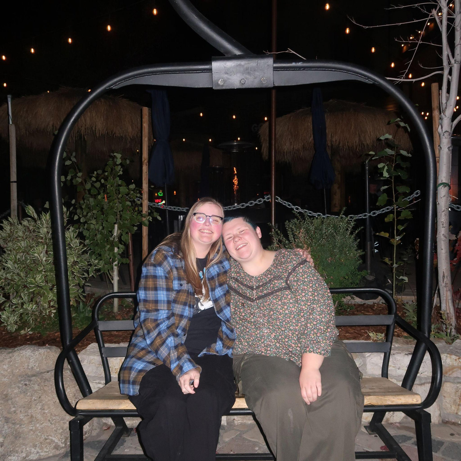 Out to dinner in Mammoth Lakes, CA.