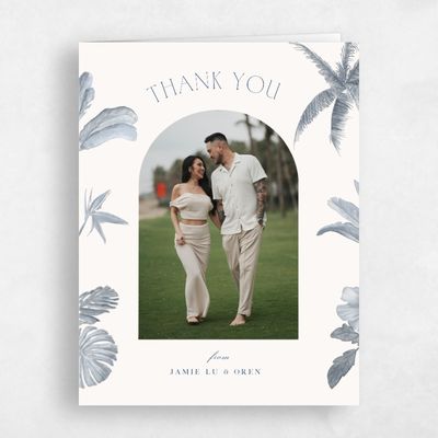 Dark Cobalt, Grey Wedding Thank You - Somrig Photo