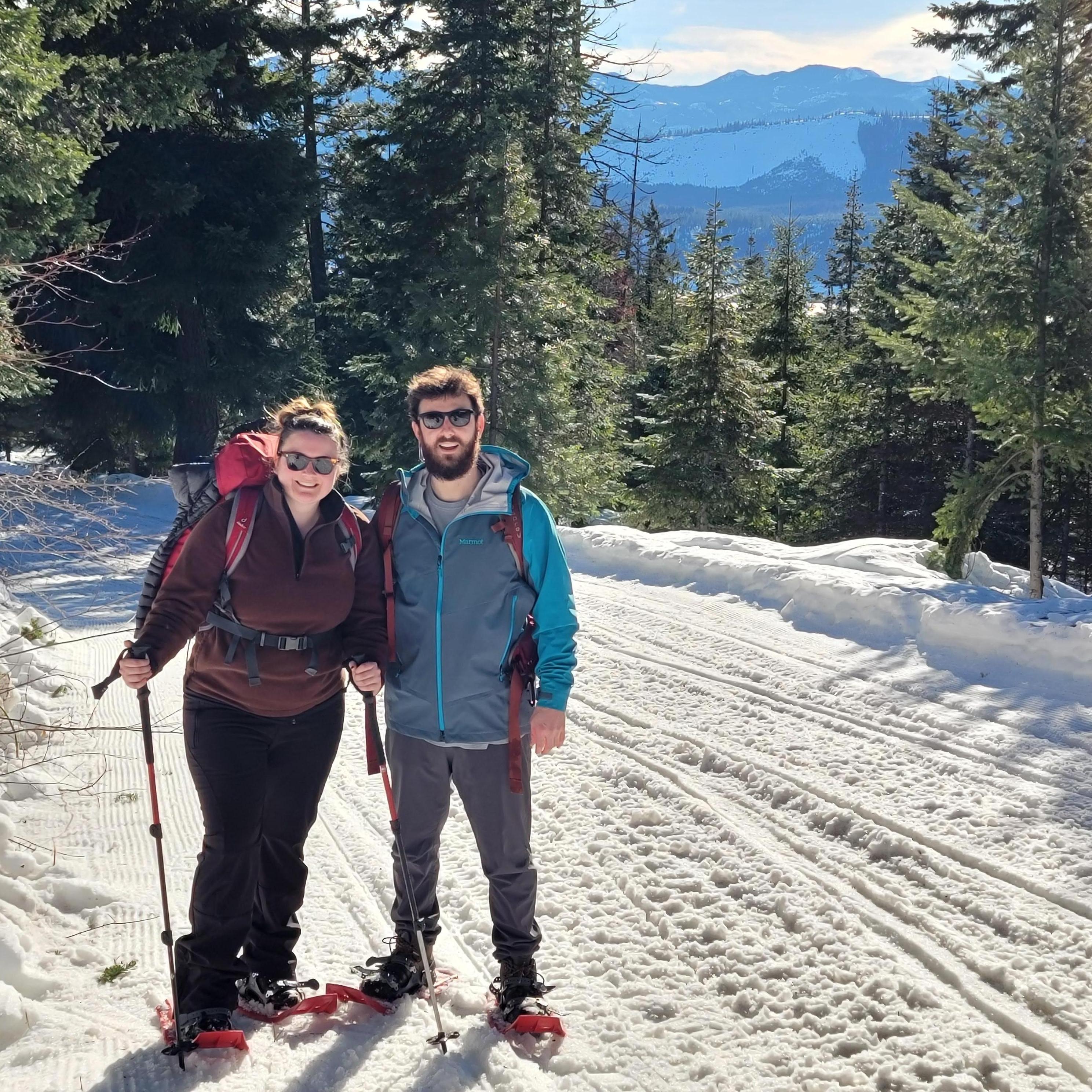 Love adventures together! Snowshoeing in WA