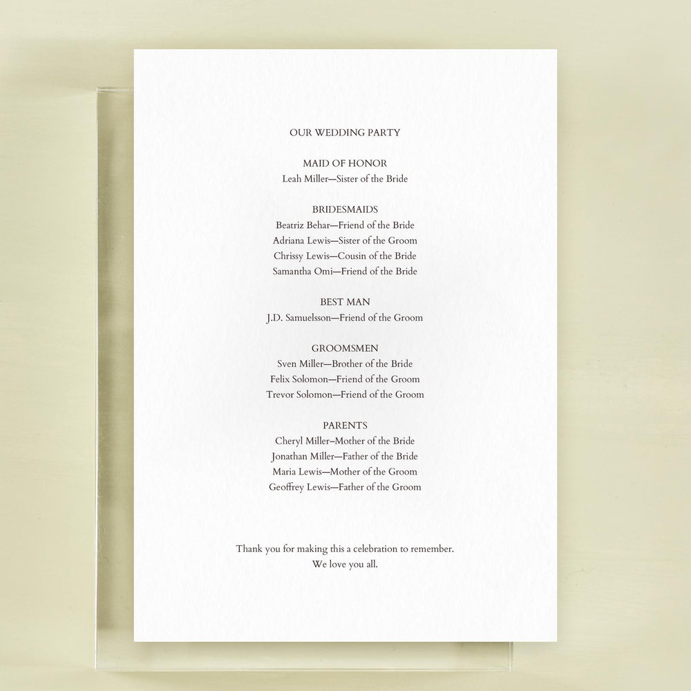 Smith and Mills | Cream | Zola Wedding Programs
