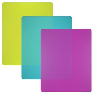 Nicole Home Collection - Flexible Plastic Cutting Board Mats set, Colorful Kitchen Cutting Board Set of 3 Colored Mats