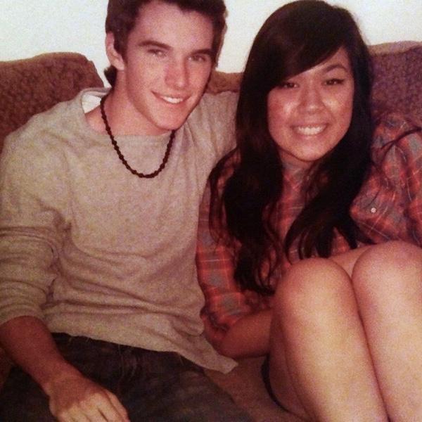 Our first photo together, Caden's 7th birthday - 2012