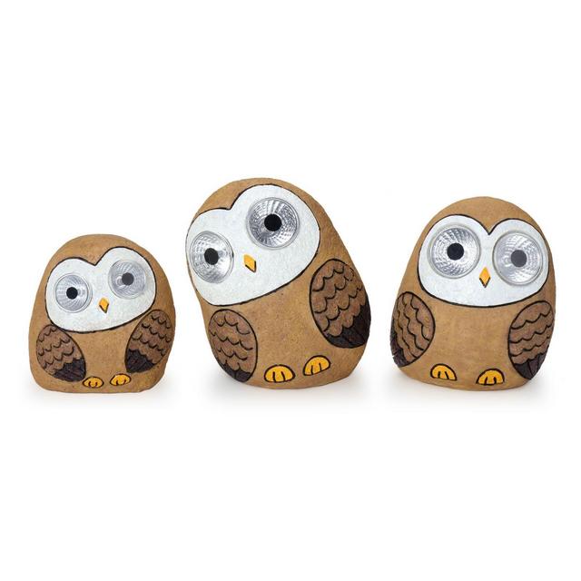 Destination Summer Solar Owl Family Lights (Set of 3)