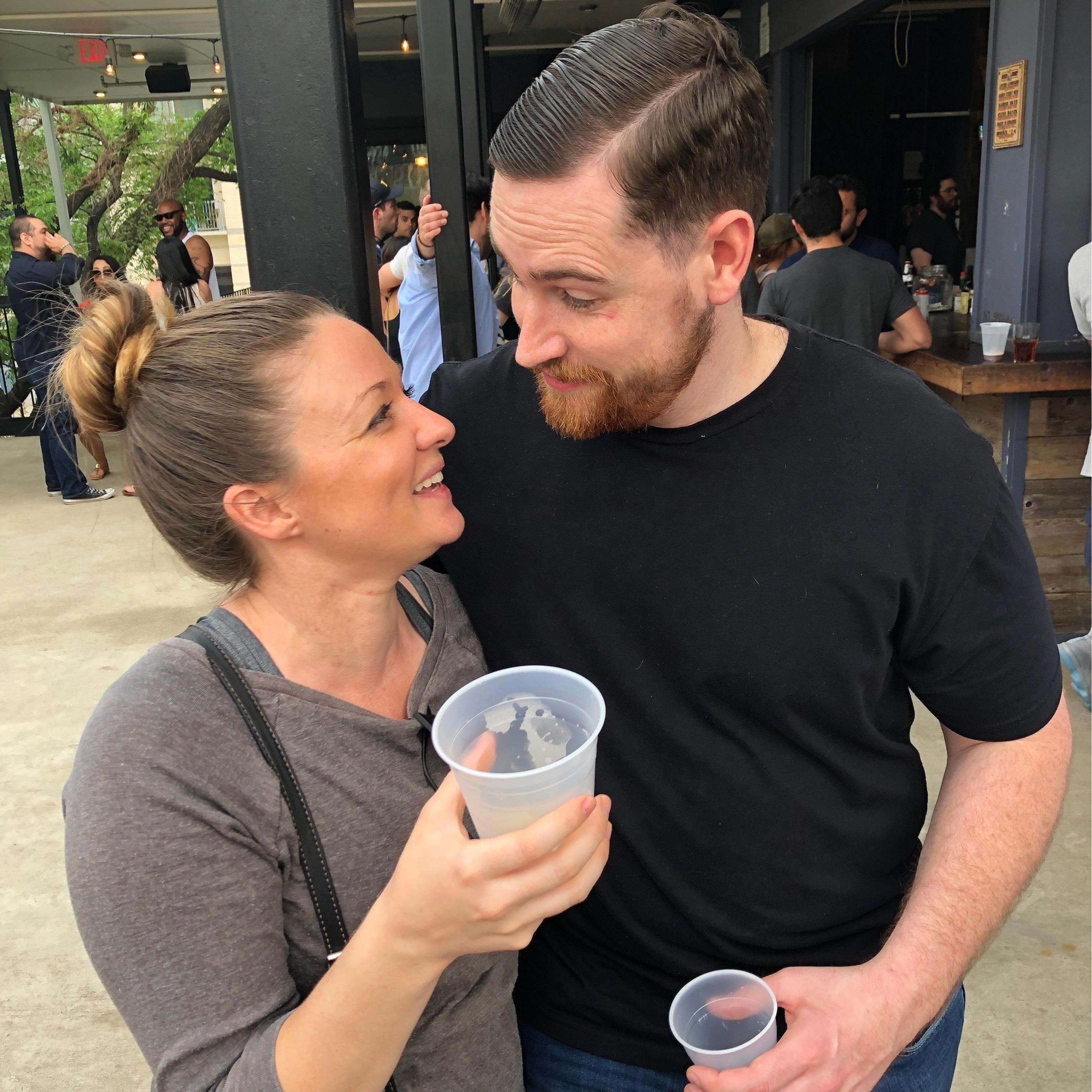 Having a blast downtown Rainey St in Austin during Amanda's first visit to Austin!