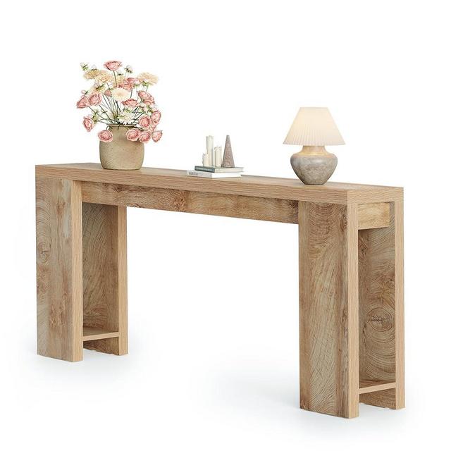 LITTLE TREE 70.9-Inch Long Console Table, Narrow Sofa Table Behind The Couch, Farmhouse Wood Console Table for Living Room, Entryway, Hallway