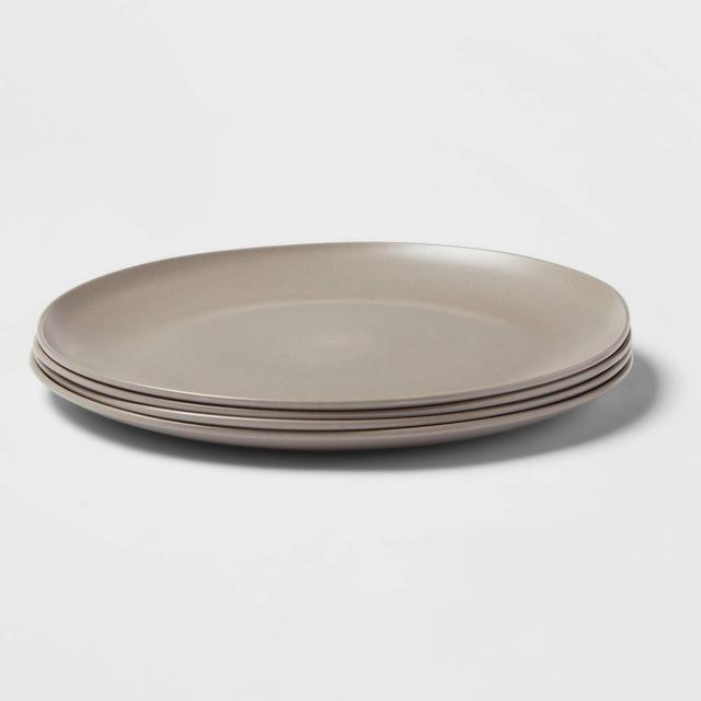 10" 4pk Plastic Redington Dinner Plates Brown - Threshold™