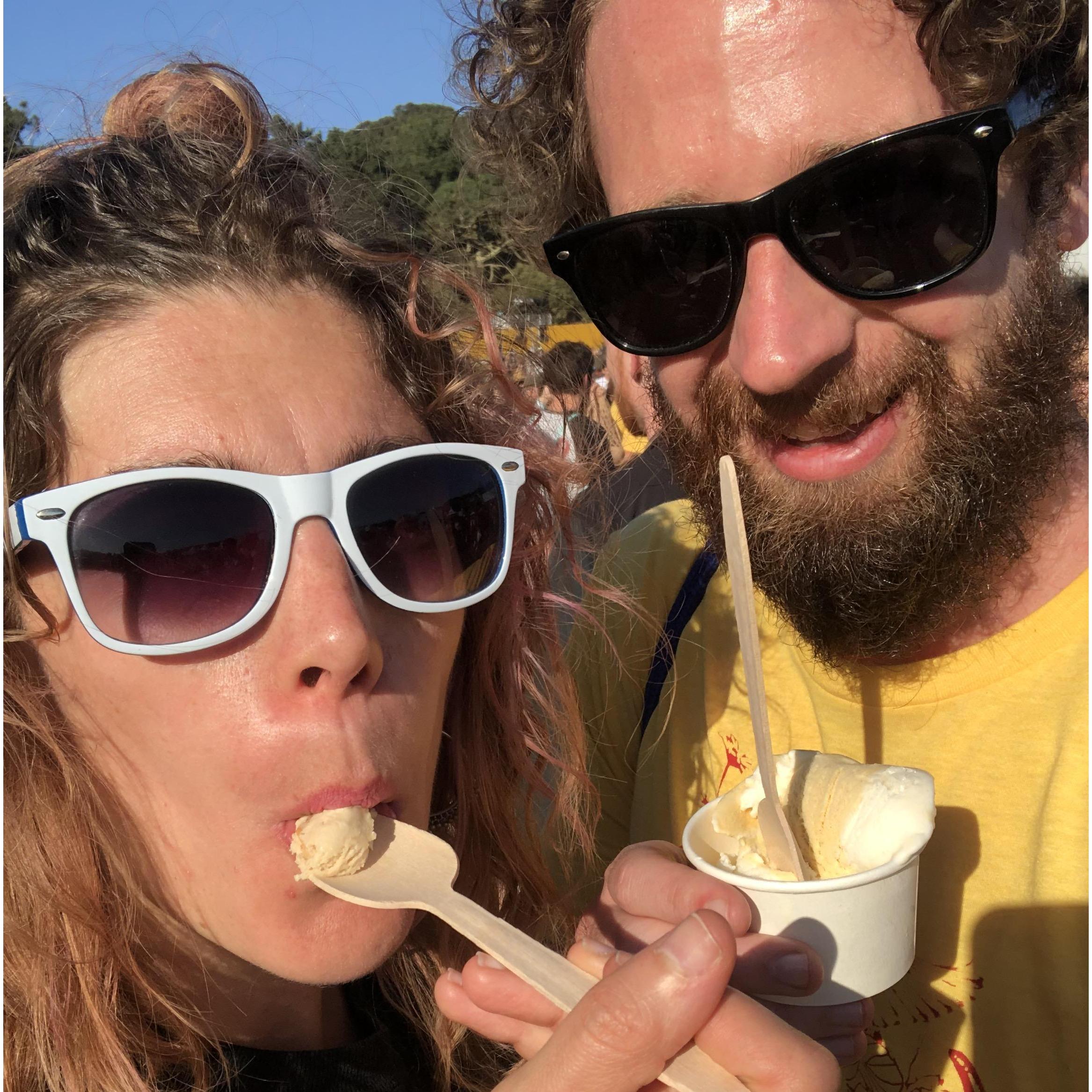 When we went a music festival for the free ice cream.