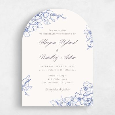 Blue Arch Wedding Invitation - Painaa Classic