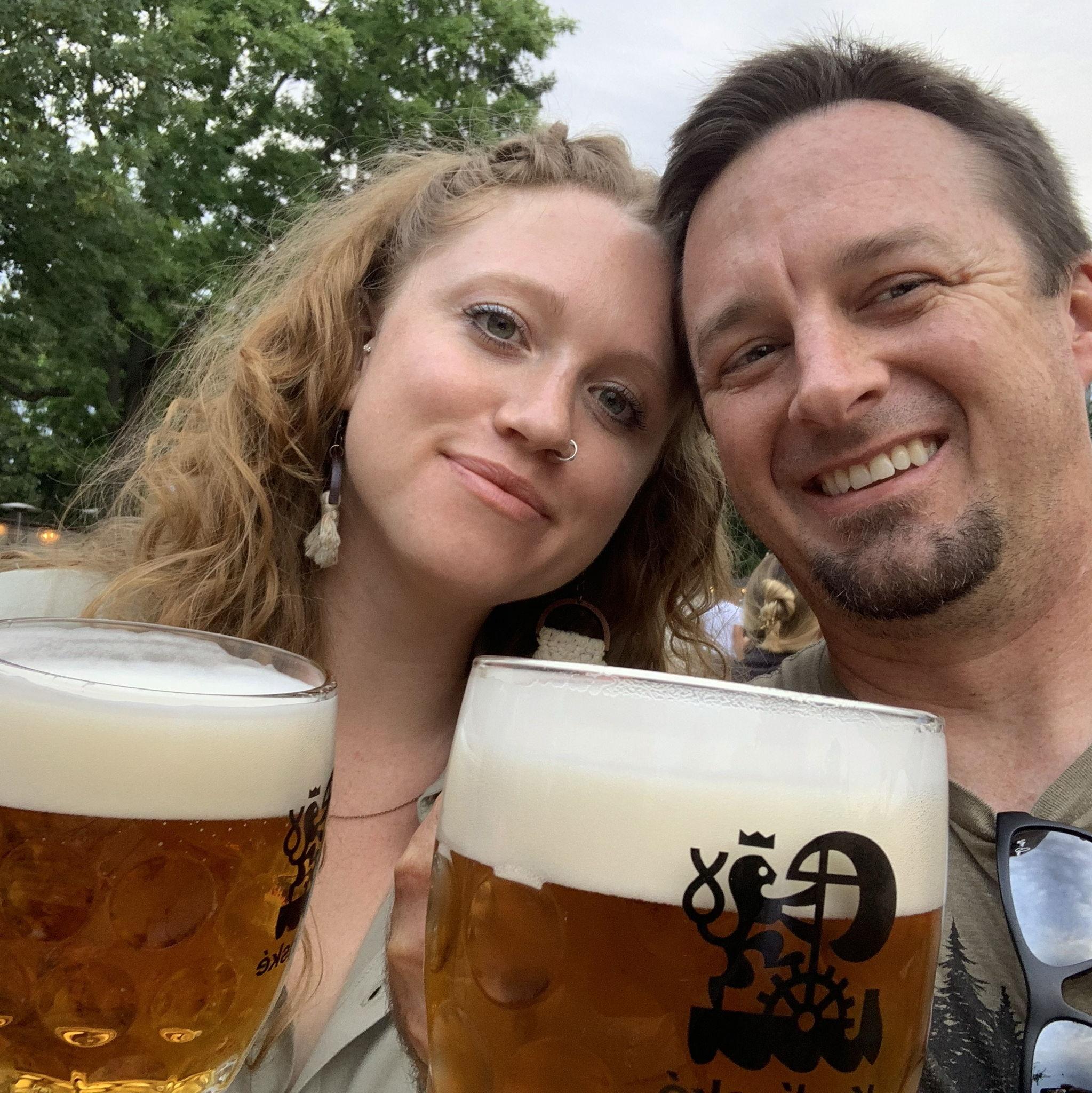 Beer Garden in Prague, Czech Republic