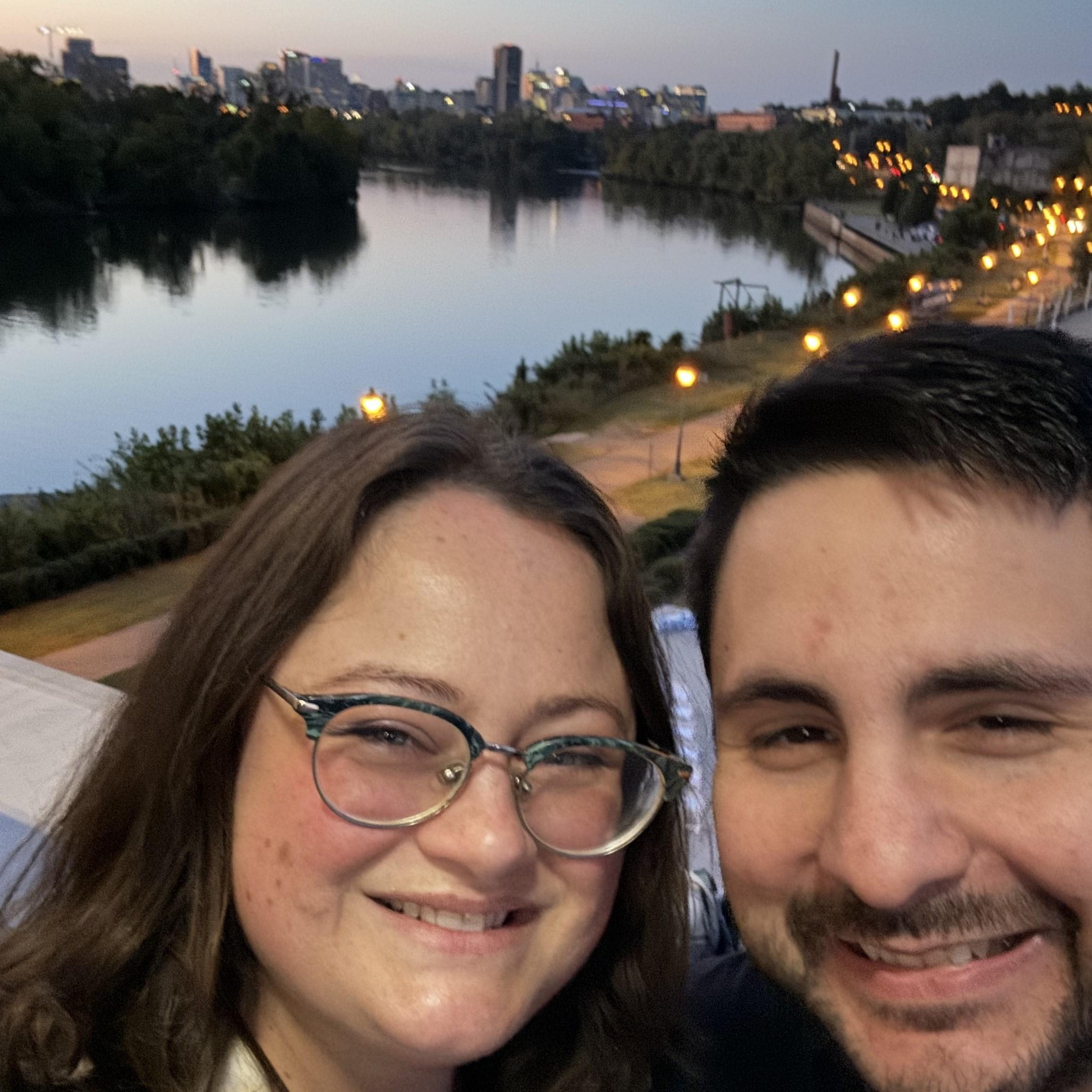 Skyline view of Richmond after dinner on the water