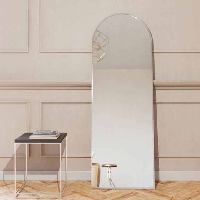 Arched Full Length Floor Mirror 65"x 22",Silver