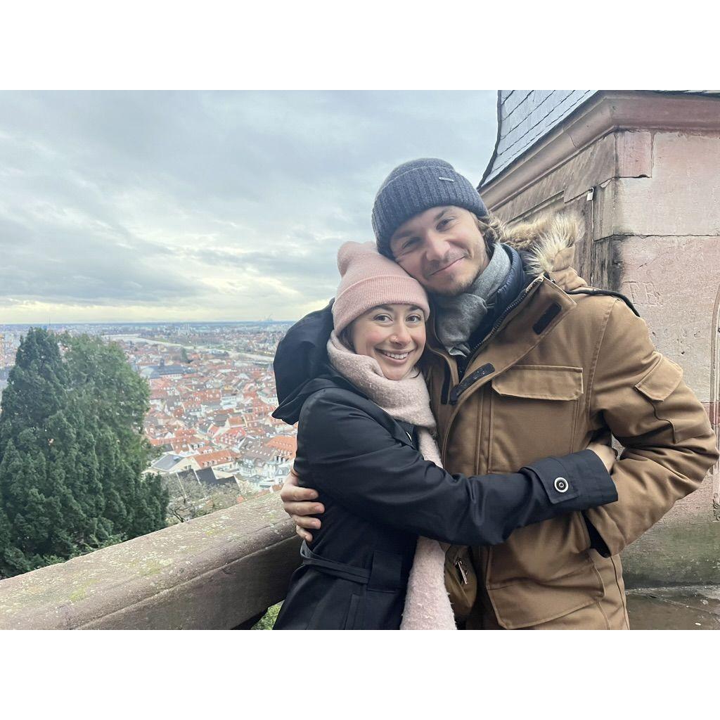 Victoria & Leo at Heidelberg Castle, in Germany.