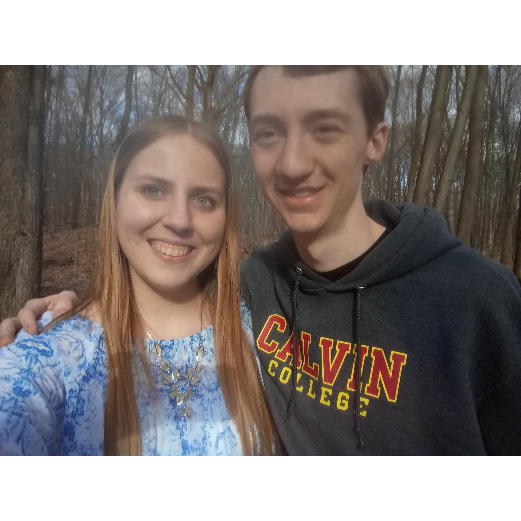 Sam and Janice both love walks in Calvin College's Nature Preserve!