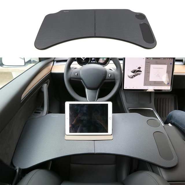 EVFITUS for Tesla Model 3 Model Y Food Tray Desk for Laptop Foldable Car Tray Table for Eating Travel Multipurpose Tray for Driver Accessories