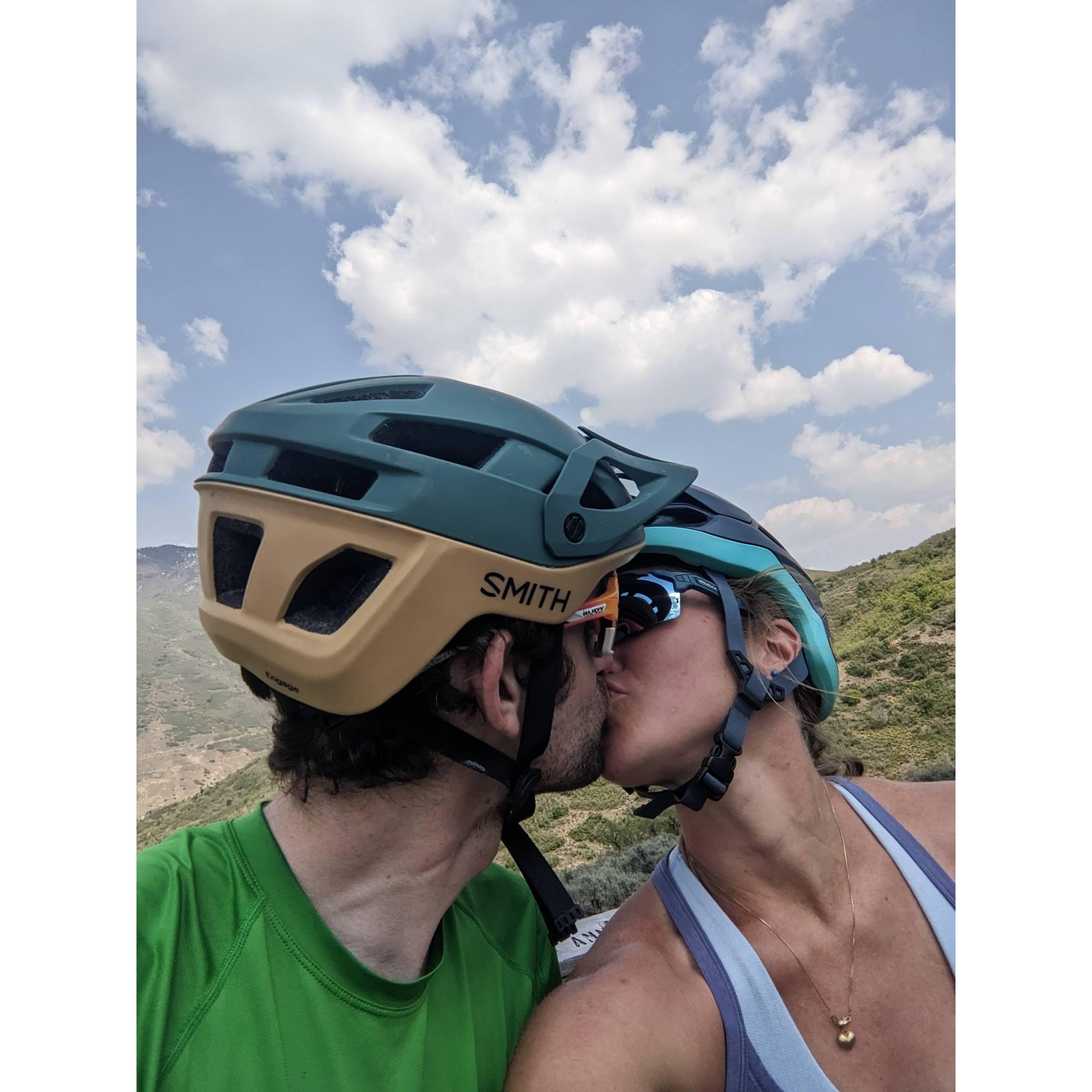 Quick smooch on the bike trails