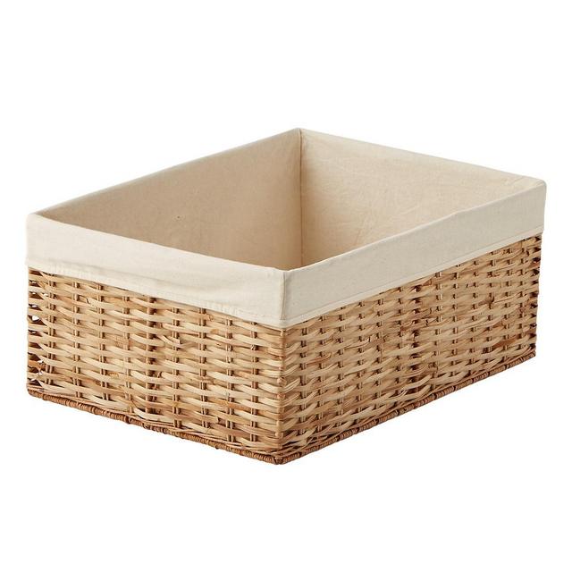 Medium Montauk Rattan Rectangular Bin Natural
