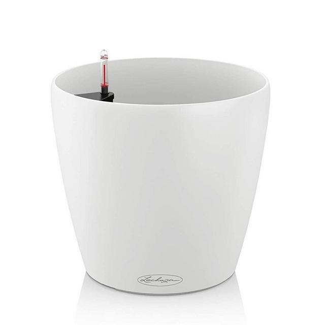Lechuza 13210 Classico Color 35 Self-Watering Garden Planter for Indoor and Outdoor Use, White Matte