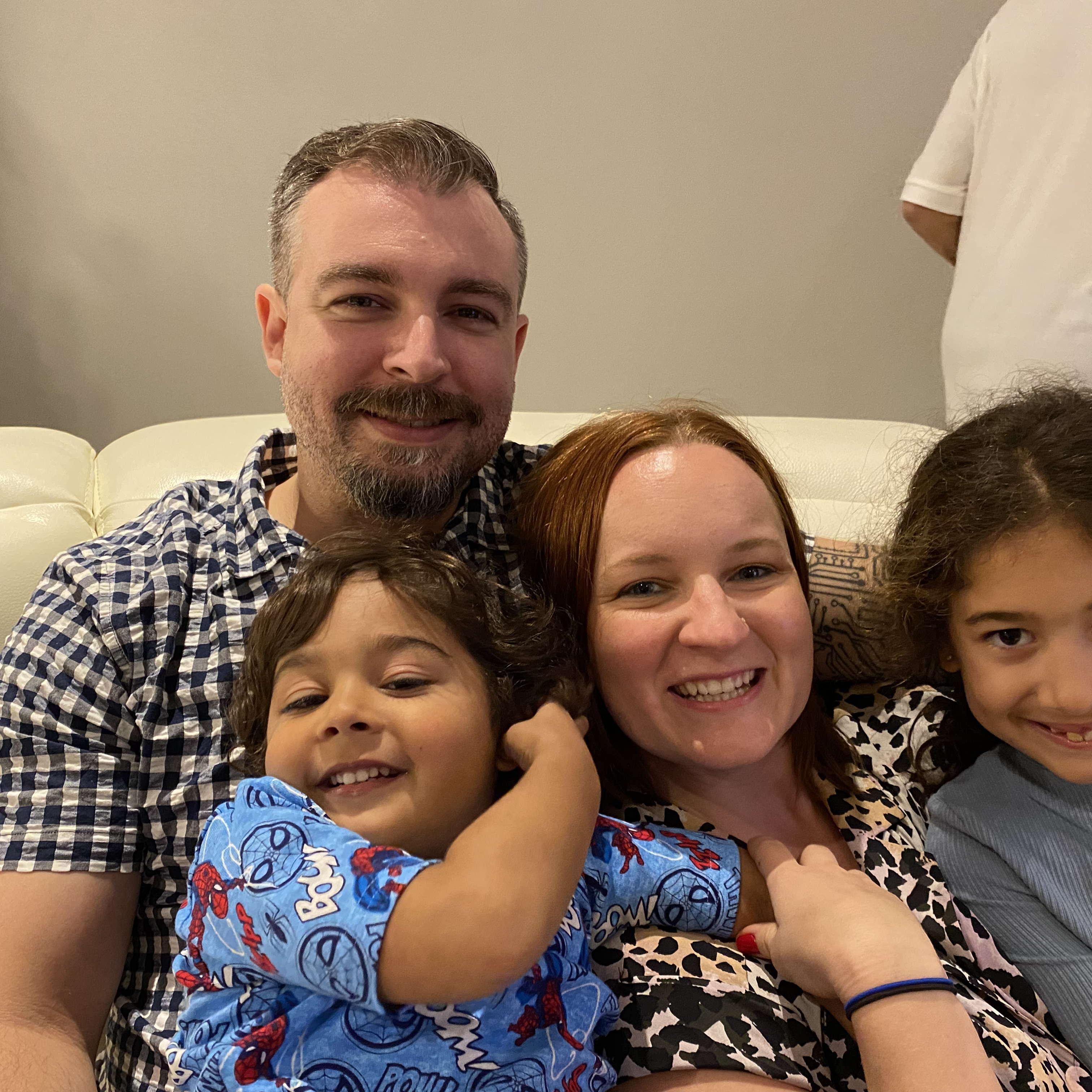 With Kirsten's niece and nephew (and flower girl & ring bearer) over Christmas