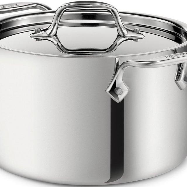 All-Clad 4303 Stainless Steel Tri-Ply Bonded Dishwasher Safe Casserole with Lid Cookware, 3-Quart, Silver