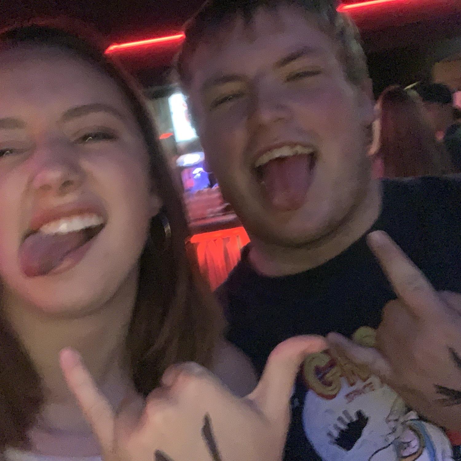 Our first time going to the club together, note the kids with the X’s on their hands!