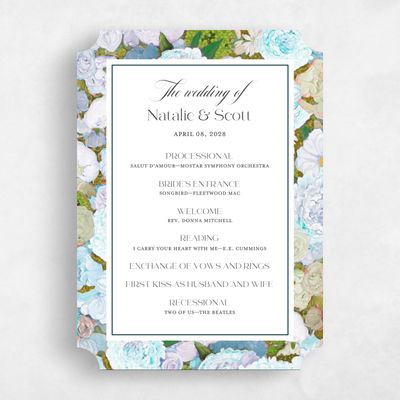 Blue Ticket Wedding Program - Horto