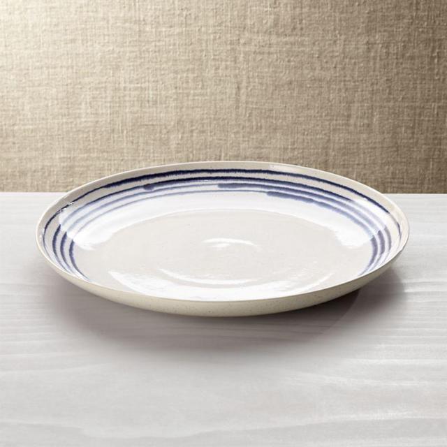 Lina Blue Stripe Round Platter