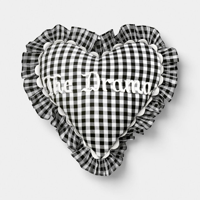 14" Heart Shaped The Drama Throw Pillow White/Black - Room Essentials™