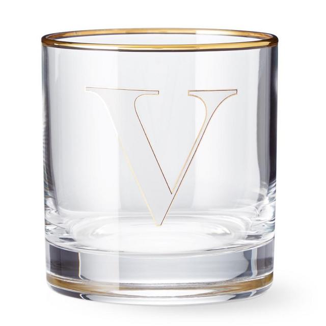 Monogram Double Old-Fashioned Glass, V