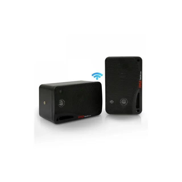 Pyle 3.5" Bluetooth Home Speakers, 3-Way Indoor/Outdoor Wall Mount Speaker System, 200W, Active + Passive Dual Speakers, Wireless Streaming