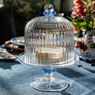 Nell Ruffle Petite Cake Dome & Stand Set