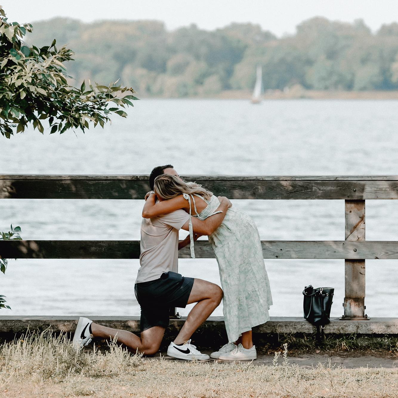 The day we got engaged! Matt proposed by the lake in Minneapolis where we went on our first date