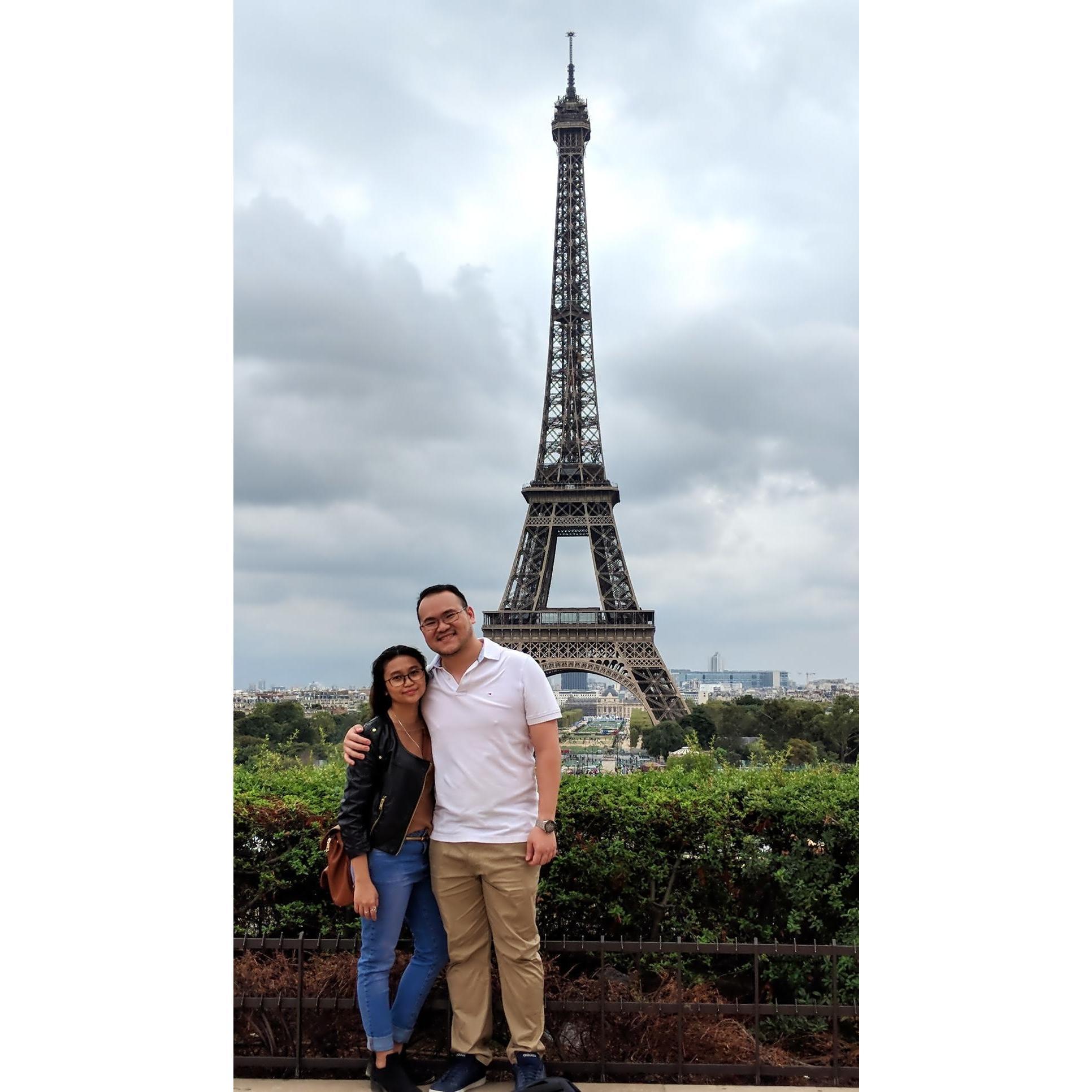 Two in love in the city of love! Adilla got really sick this trip but Ken's got her back.