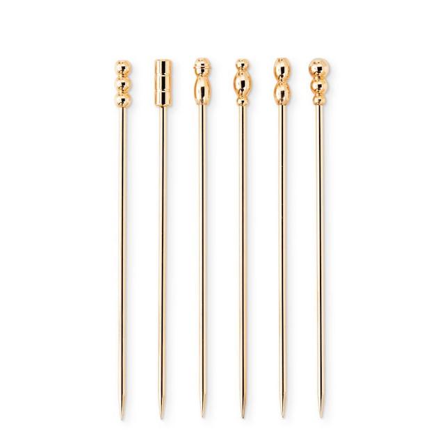 Antique Brass Cocktail Picks, Set of 6