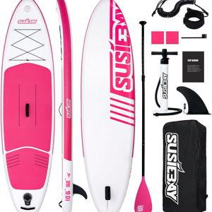 Inflatable Stand Up Paddle Board with SUP Accessories,Inflatable Paddle Boards for Adults & Youth, Anti-Slip EVA Deck,Wide Stance,Dual Action Pump,108L Backpack