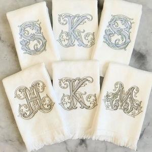 Vintage Vine Monogram Towel, Personalized Gift, Monogram Towel, Hand Towel, Hostess Gift, Housewarming, Birthday Gift, Wedding Gift - Etsy