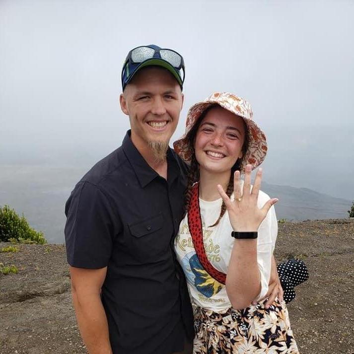 The magical moment! Snapped at the top of the Volcano where Jenna said Yes! May 2021!