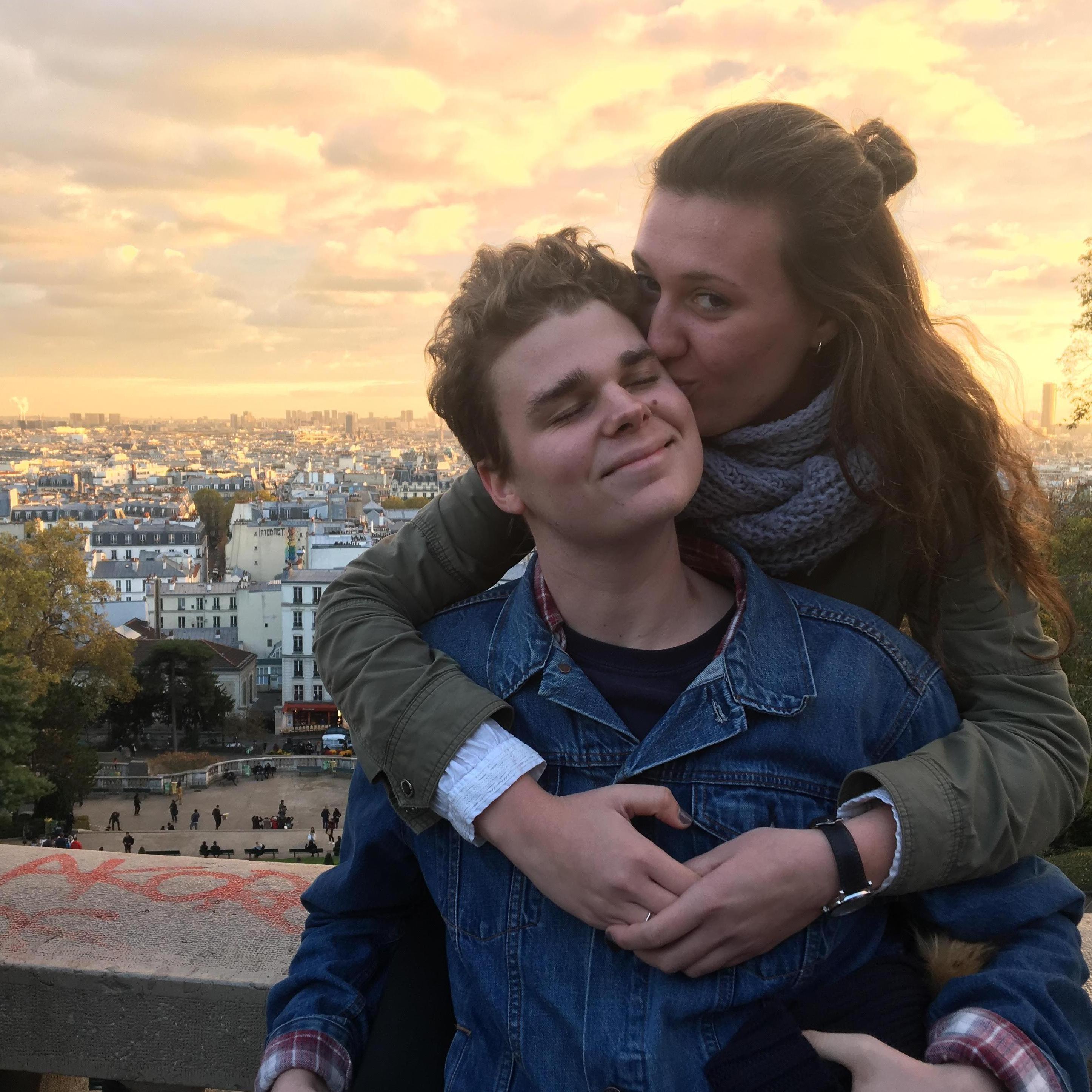 Jim visits Amara in Paris, France. Wandering around Montmartre, Fall 2017