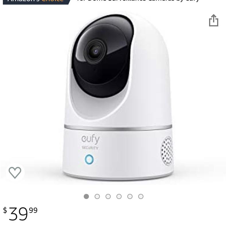 Add to your ordereufy Security 1080P Indoor Cam Pan & Tilt, Plug-in Security Indoor Camera with Wi-Fi, Human & Pet AI, Voice Assistant Compatibility, Motion Tracking, HomeBase Not Required.