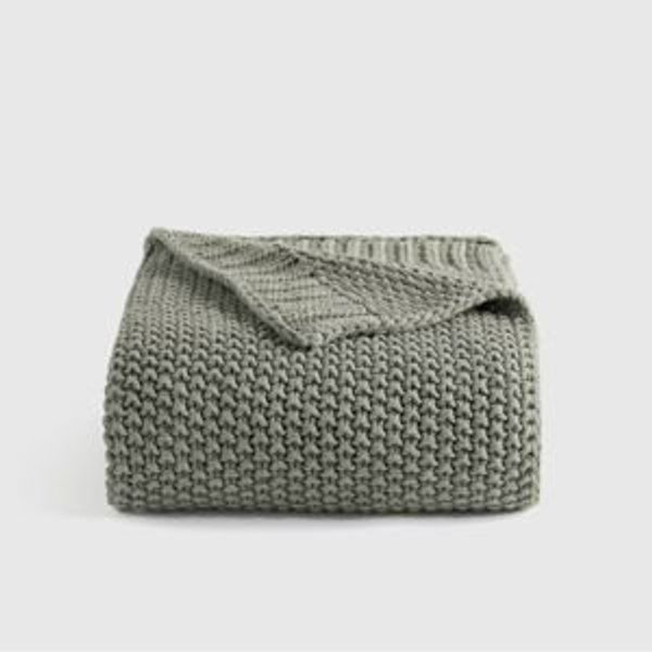 Cotton Fisherman Throw - Dried Sage